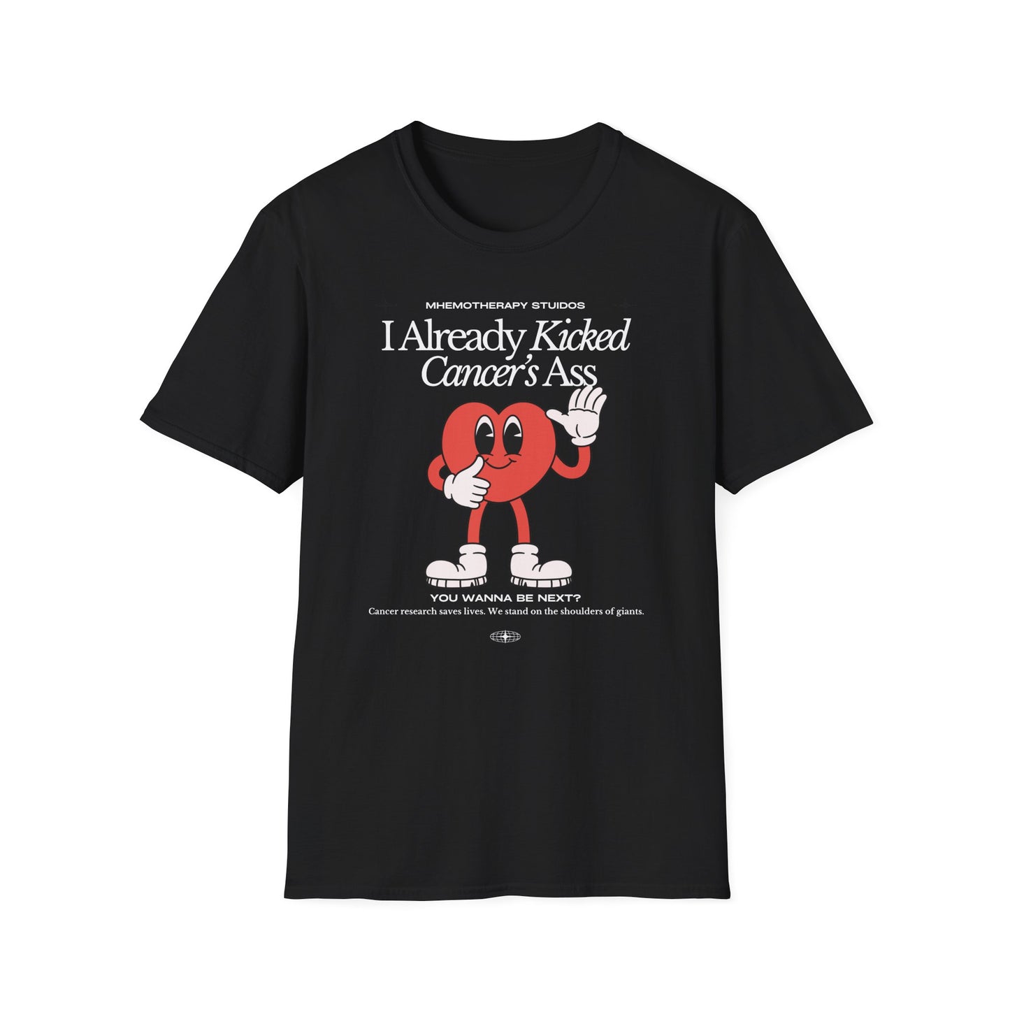 Kicking Cancer's Ass Retro Adult Unisex Tee