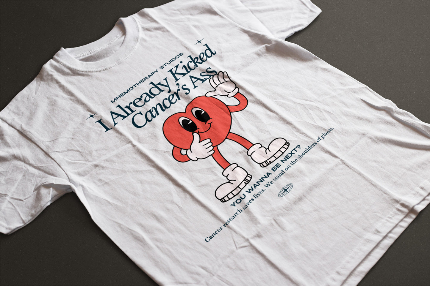 Kicking Cancer's Ass Retro Adult Unisex Tee